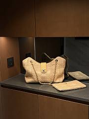 Colestore Chanel Shopping Bag   Braided Raffia & Gold-Tone Metal  Beige  26 x 40 x 12cm - 1