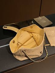 Colestore Chanel Shopping Bag   Braided Raffia & Gold-Tone Metal  Beige  26 x 40 x 12cm - 6