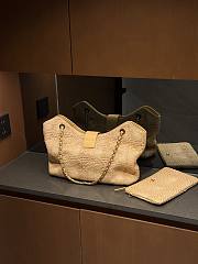 Colestore Chanel Shopping Bag   Braided Raffia & Gold-Tone Metal  Beige  26 x 40 x 12cm - 5