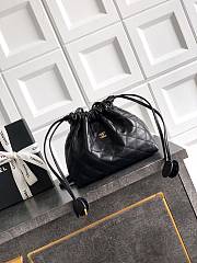 Colestore Chanel Clutch with Leather Strap   Lambskin & Gold-Tone Metal  Black  12 x 18 x 5cm - 1
