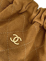 Colestore Chanel Clutch with Leather Strap   Suede Calfskin, Lambskin & Gold-Tone Metal  Beige & Black  17 x 22 x 8cm - 2