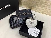 Colestore Chanel Timeless Heart Double Bag Small Patent Black / White 15x13x2cm - 1