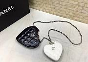 Colestore Chanel Timeless Heart Double Bag Small Patent Black / White 15x13x2cm - 6