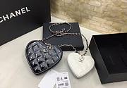 Colestore Chanel Timeless Heart Double Bag Small Patent Black / White 15x13x2cm - 5