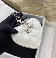 Colestore Chanel Timeless Heart Double Bag Small Patent Black / White 15x13x2cm - 3