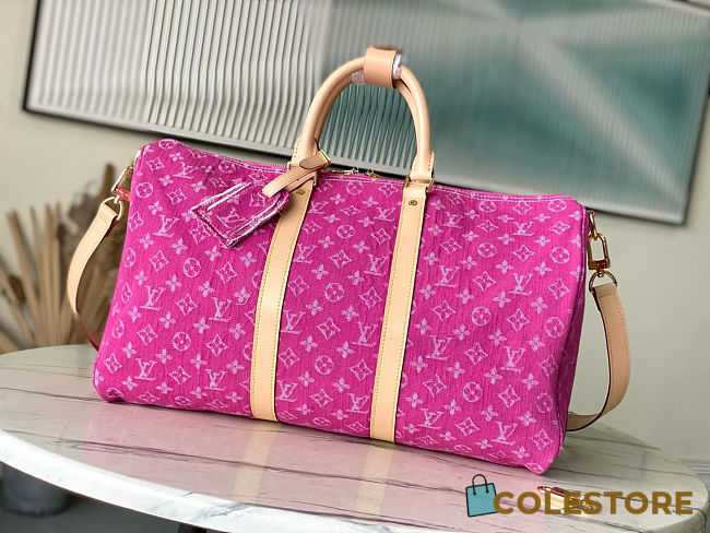 Colestore  Louis Vuitton Keepall Bandoulière 45 Fuchsia Denim 45 x 27 x 20 cm - 1