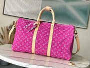 Colestore  Louis Vuitton Keepall Bandoulière 45 Fuchsia Denim 45 x 27 x 20 cm - 1