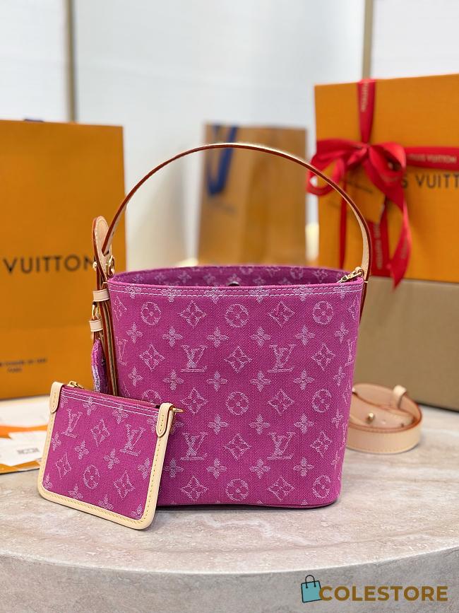 Colestore  Louis Vuitton All In BB Monogram Fuchsia Denim 16x18x12cm - 1