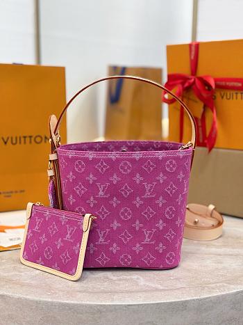 Colestore  Louis Vuitton All In BB Monogram Fuchsia Denim 16x18x12cm