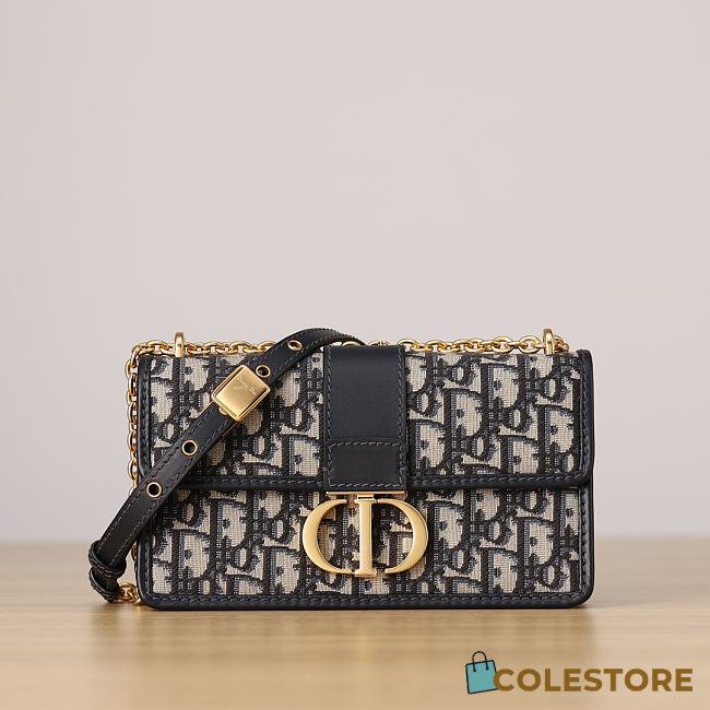 Colestore Dior 30 Montaigne East-West Bag with Chain Blue Dior Oblique Jacquard 21 x 12 x 6 cm - 1