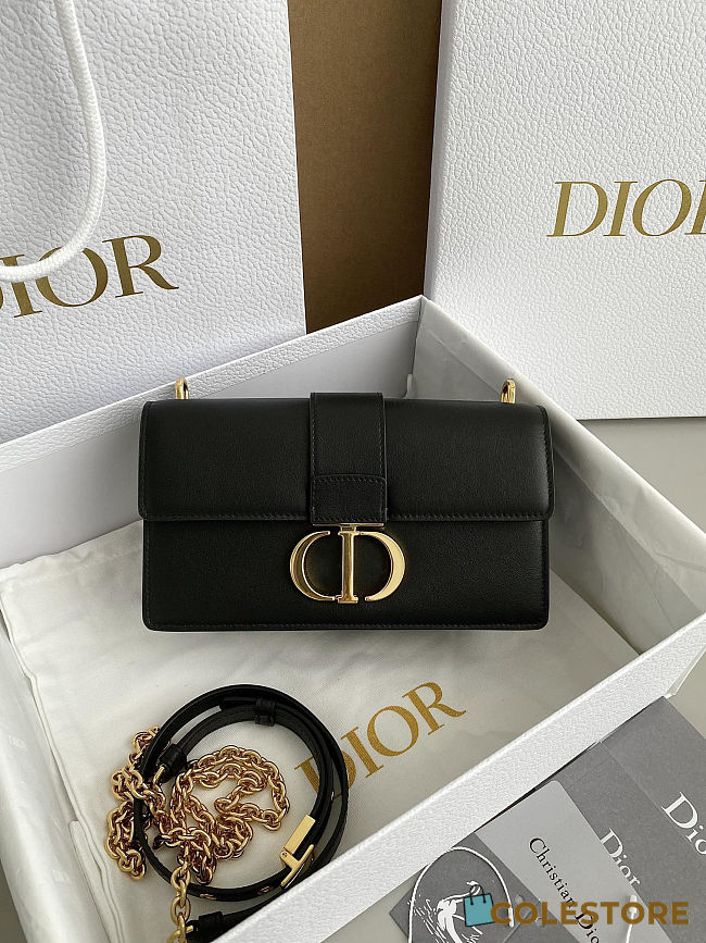 Colestore Dior 30 Montaigne East-West Bag with Chain Black Calfskin 21 x 12 x 6 cm - 1