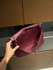 Colestore Chanel Maxi Flapbag   Grained Calfskin & Silver Metal  Dark Burgundy  26 x 38.5 x 11cm - 2