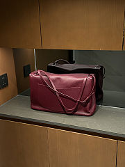 Colestore Chanel Maxi Flapbag   Grained Calfskin & Silver Metal  Dark Burgundy  26 x 38.5 x 11cm - 3