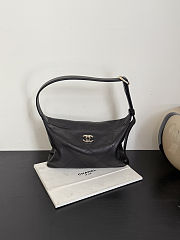 Colestore Chanel Hobo Handbag   Shiny Lambskin & Gold-Tone Metal Black  13 x 23 x 8cm - 1