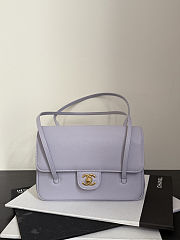 Colestore Chanel Small Flap Bag   Grained Shiny Calfskin & Gold-Tone Metal Lilac 22x15x7cm - 1