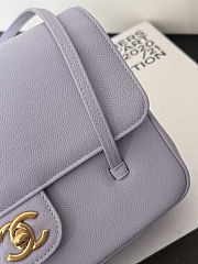 Colestore Chanel Small Flap Bag   Grained Shiny Calfskin & Gold-Tone Metal Lilac 22x15x7cm - 5
