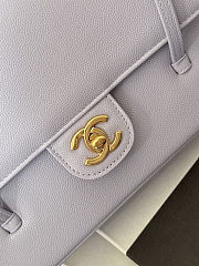 Colestore Chanel Small Flap Bag   Grained Shiny Calfskin & Gold-Tone Metal Lilac 22x15x7cm - 4