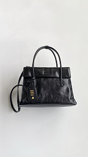 Colestore  Miu Miu Black Solitaire Shiny Leather Bag 28x19.5x11cm - 1
