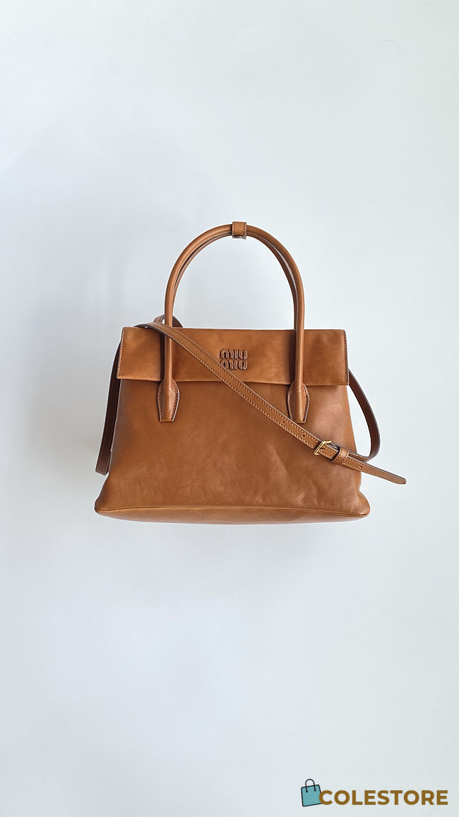 Colestore Miu Miu Cognac Solitaire Leather Bag 28x19.5x11cm - 1