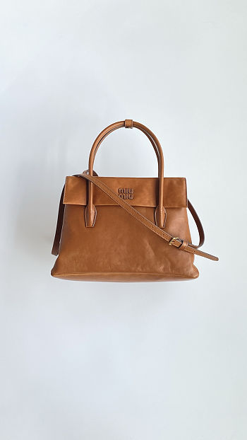 Colestore Miu Miu Cognac Solitaire Leather Bag 28x19.5x11cm