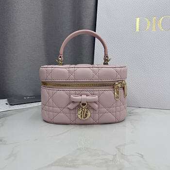 Colestore Dior Mini Vanity Soupir Pink Cannage Lambskin 17 x 10.5 x 8 cm