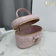 Colestore Dior Mini Vanity Soupir Pink Cannage Lambskin 17 x 10.5 x 8 cm - 6