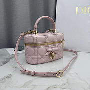 Colestore Dior Mini Vanity Soupir Pink Cannage Lambskin 17 x 10.5 x 8 cm - 4