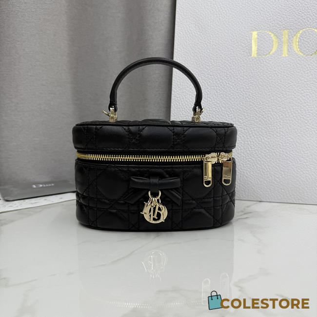 Colestore Dior Mini Vanity Black Cannage Lambskin 17 x 10.5 x 8 cm - 1