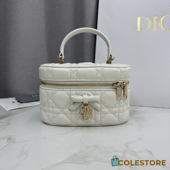 Colestore Dior Mini Vanity Latte Cannage Lambskin 17 x 10.5 x 8 cm - 1