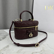 Colestore Dior Mini Vanity Hermitage Red Cannage Lambskin 17 x 10.5 x 8 cm - 4