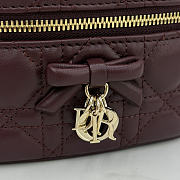 Colestore Dior Mini Vanity Hermitage Red Cannage Lambskin 17 x 10.5 x 8 cm - 3