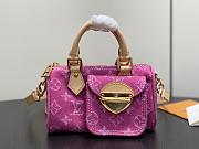 	 Colestore Louis Vuitton Nano Speedy Fuchsia Denim 16×7.5×10cm - 1