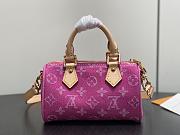 	 Colestore Louis Vuitton Nano Speedy Fuchsia Denim 16×7.5×10cm - 6