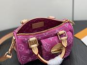 	 Colestore Louis Vuitton Nano Speedy Fuchsia Denim 16×7.5×10cm - 5
