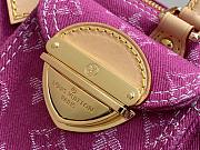 	 Colestore Louis Vuitton Nano Speedy Fuchsia Denim 16×7.5×10cm - 2
