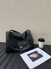 Colestore Chanel MAXI FLAPBAG Grained Calfskin & Silver Metal Black 26 x 38.5 x 11cm - 4