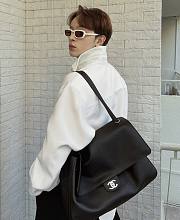 Colestore Chanel MAXI FLAPBAG Grained Calfskin & Silver Metal Black 26 x 38.5 x 11cm - 6