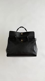 Colestore Chanel Large Tote   Grained Calfskin & Gold-Tone Metal  Black 33x43x17.5cm - 2