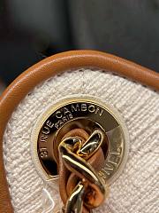 Colestore Chanel 25 Small Handbag   Canvas, Calfskin & Gold-Tone Metal  Ecru & Camel  30 x 26 x 14cm - 3