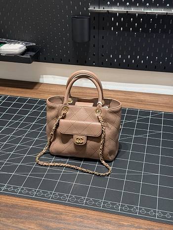 Colestore Chanel Small Tote Grained Calfskin & Gold-Tone Metal  Brown  19 x 25 x 12cm