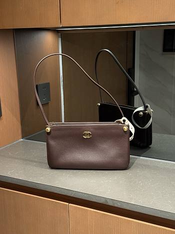 Colestore Chanel 26SS Mini Hobo Bag Smooth Calfskin & Gold-Tone Metal Brown 