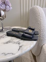 Colestore Chanel CC Logo Slide Sandals Lambskin & Gold-Tone Metal, Black - 3