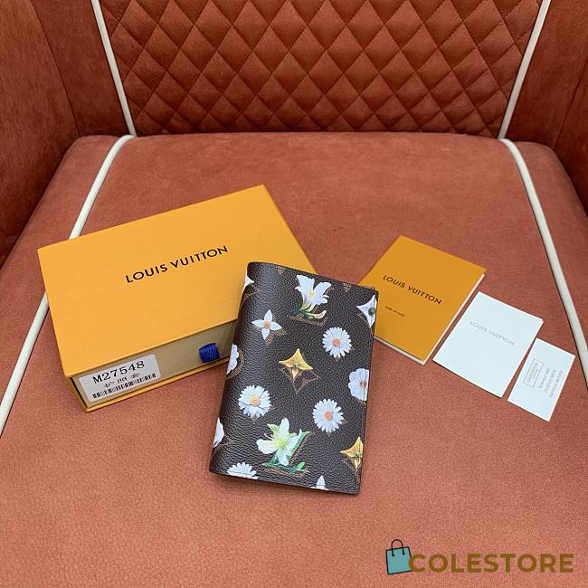 Colestore Louis Vuitton Passport Cover Monogram Flowers Brown M27548 10 x 14 x 2.5 cm  - 1