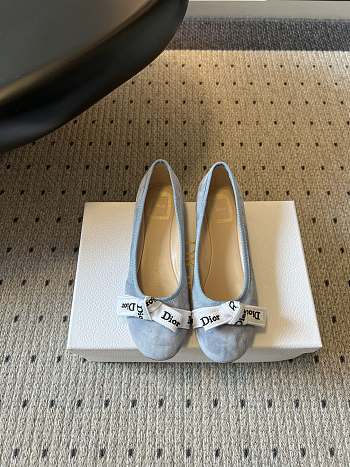 Colestore Dior J'Adior Ballet Flat Sky Blue Suede Goatskin