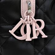 Colestore Dior Small Dior Toujours Vertical Tote Bag Rose Soupir and Black Macrocannage Calfskin 18.5x18.5x12cm - 3