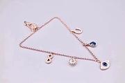 Colestore Swarovski Symbolica bracelet Crystal pearl, Clover, evil eye and horseshoe, Blue, Gold-tone plated - 4