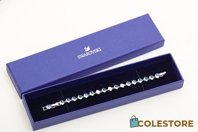 Colestore Swarovski Aquamarine and Diamond Tennis Bracelet - 1