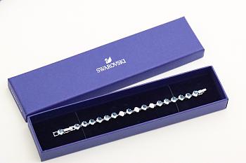 Colestore Swarovski Aquamarine and Diamond Tennis Bracelet
