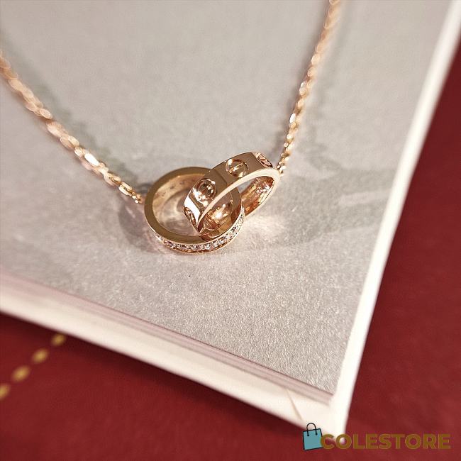Colestore Cartier LOVE Pendant, Half-paved Necklace Gold - 1