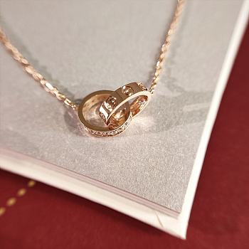 Colestore Cartier LOVE Pendant, Half-paved Necklace Gold